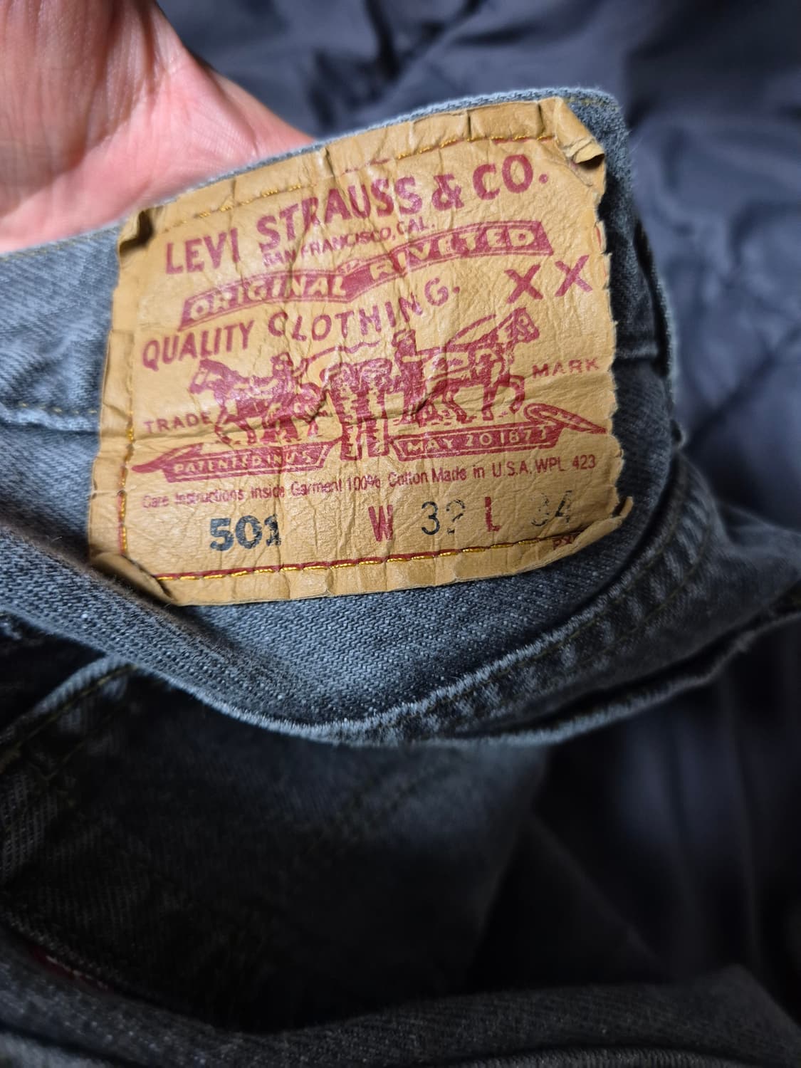 1993s 리바이스 501-0658 흑청(그레이) 상품이미지3
