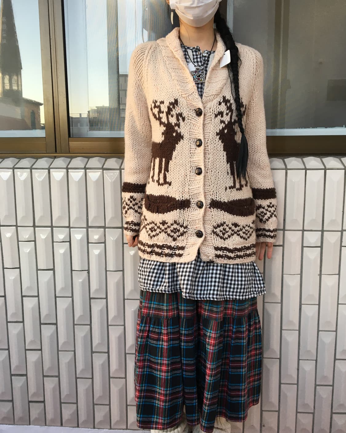 Dickies Nordic pattern knit cardigan 상품이미지5