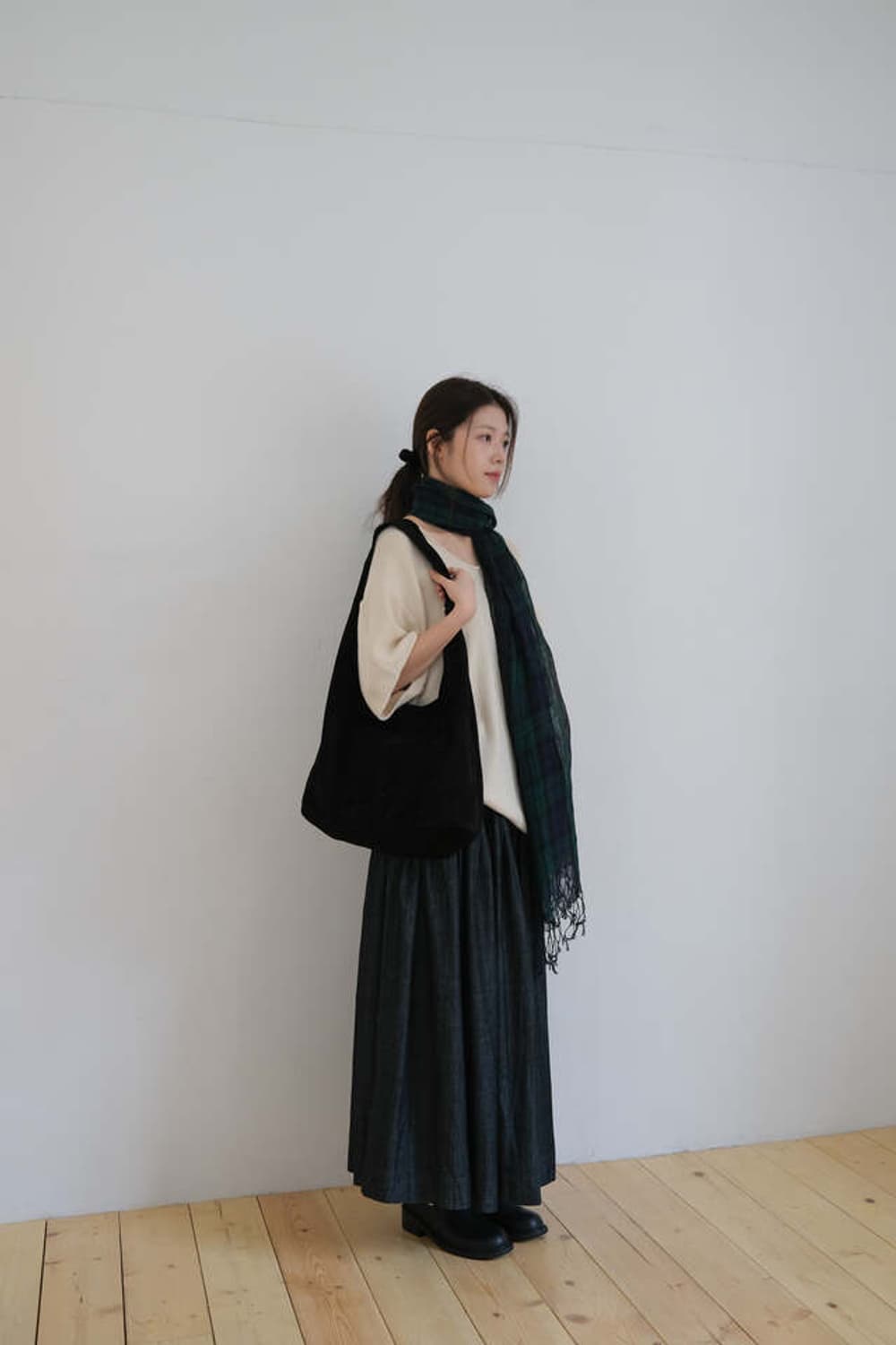 더버터크림 Denim pintuck banding skirt 상품이미지4