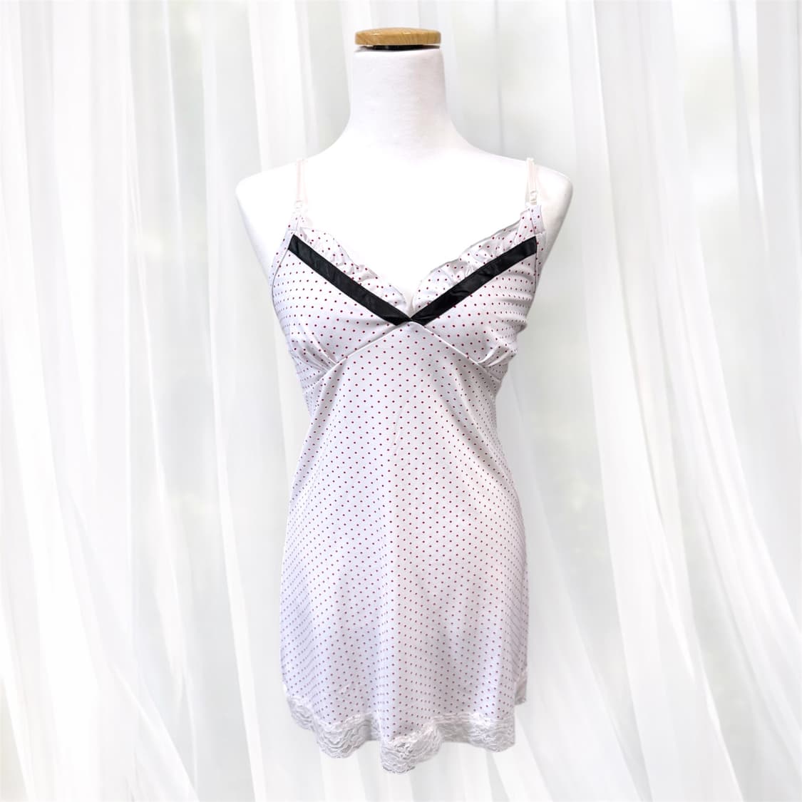 도트 레이스 슬립 원피스 상품이미지1