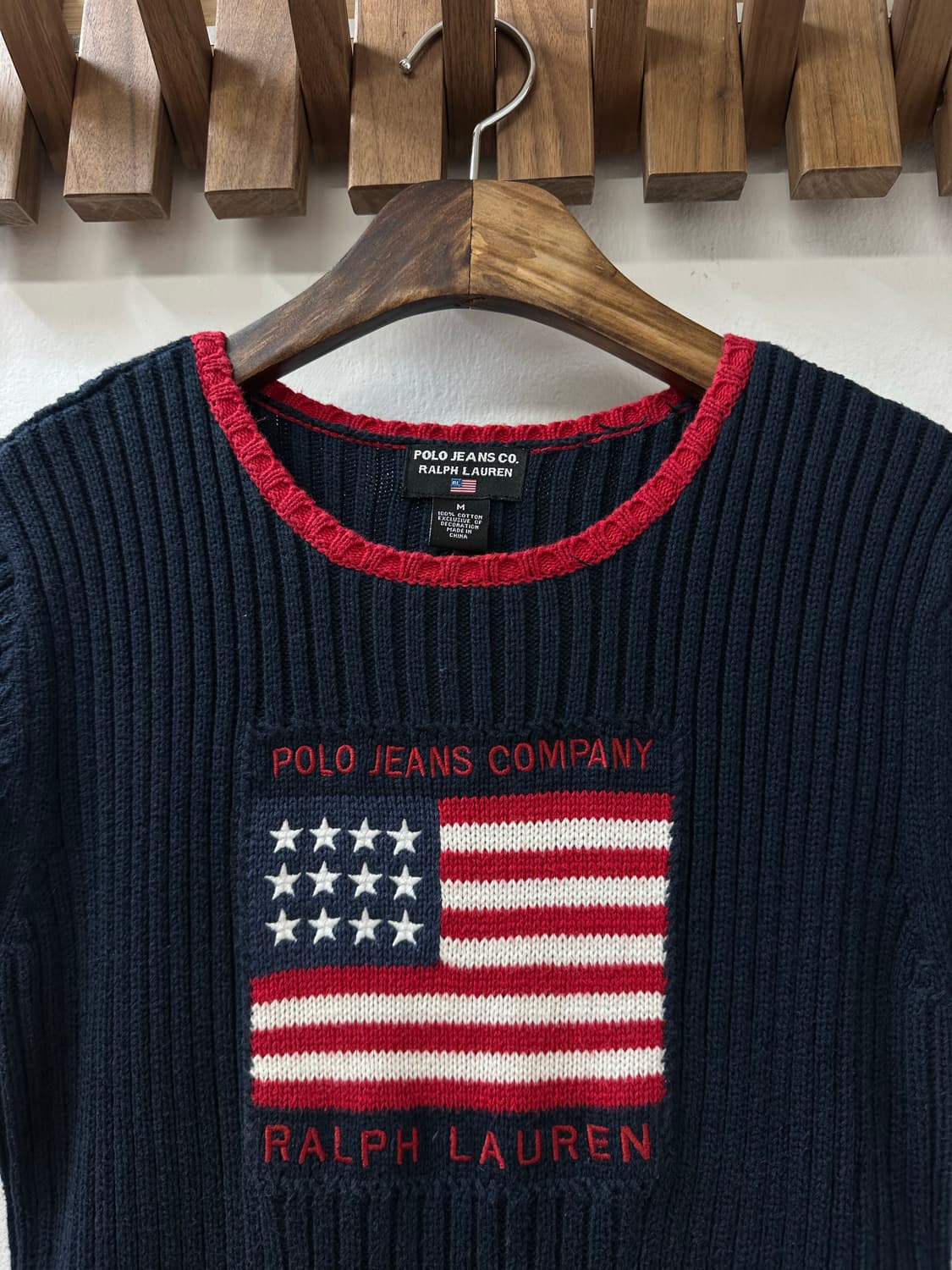 🇺🇸 POLO JEANS RALPH LAURE성조기 인타샤 반팔 니트 상품이미지3