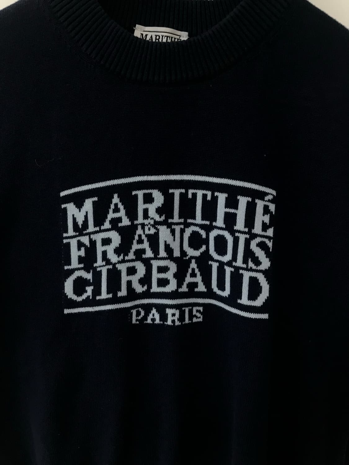 마리떼 프링소와 저버 박스로고 네이비 반팔 니트 상품이미지3