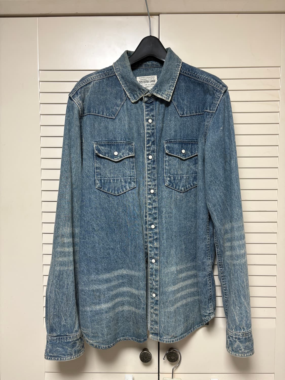 올세인츠 ALLSAINTS 데님 웨스턴 셔츠 XL 판매 합니다 상품이미지1