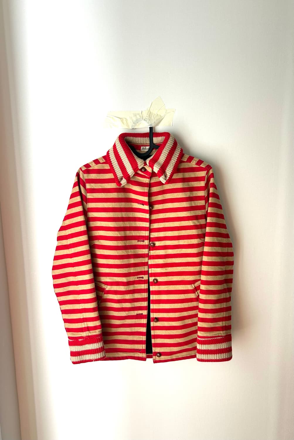 Vintage 코튼 스웨이드 스트라이프 싱글 자켓 상품이미지1