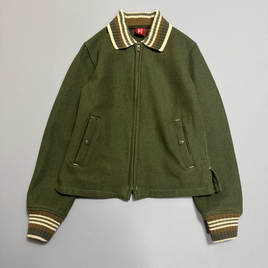 히스테릭글래머 올리브 히스테릭 락 자수 로고 코튼 울 혼방 블루종 자켓 상품이미지6