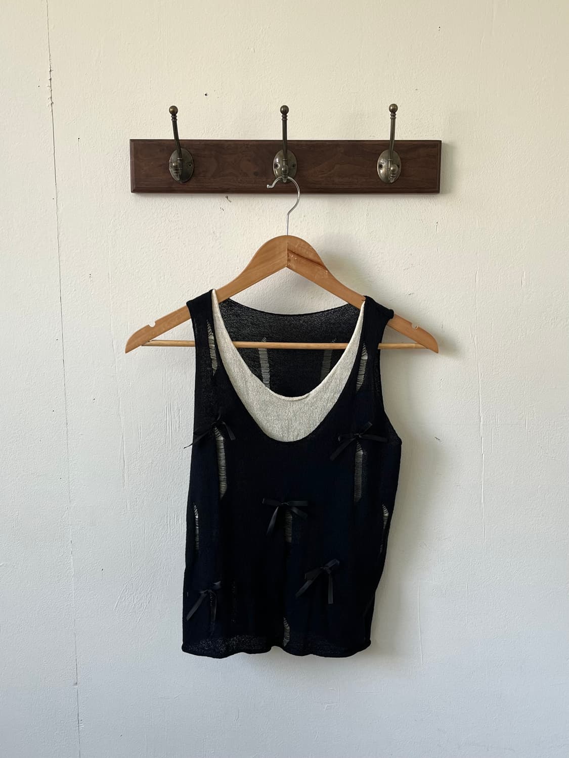 vtg 블랙 리본 베스트 상품이미지1