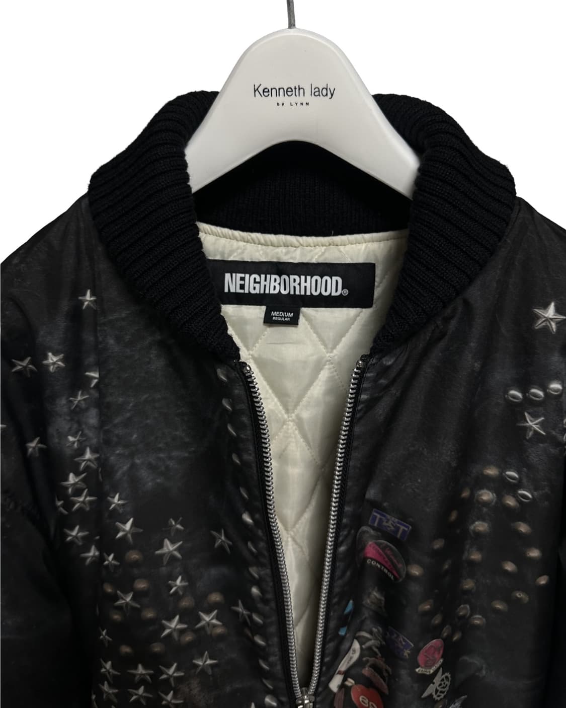 네이버후드 스터드 라이더 프린트 패디드 봄버 자켓 상품이미지2