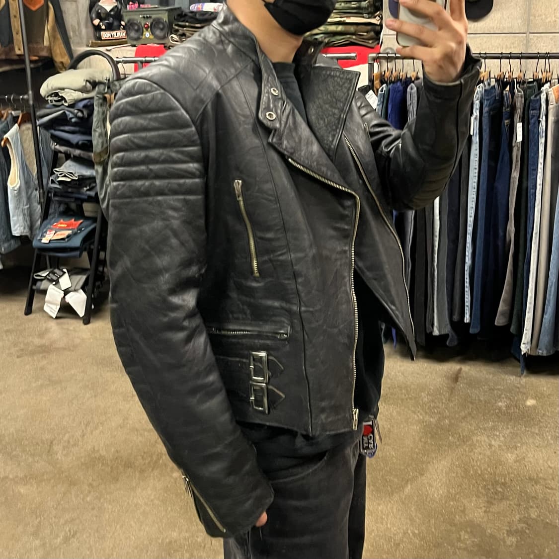 90s 빈티지 퀼티드 더블 라이더 자켓 (100-105) 상품이미지8