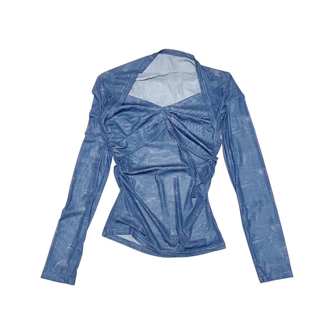 Mesh See-Through Slim Swim Top_Blue 상품이미지1