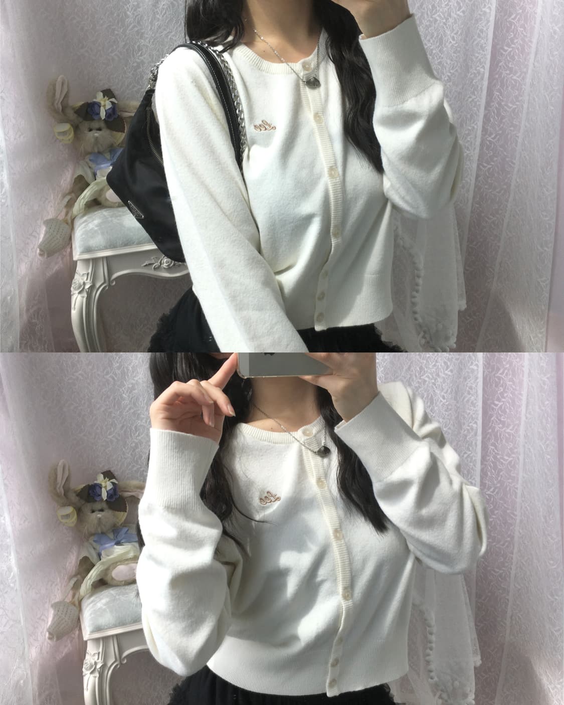 Lee cream knit cardigan 상품이미지1
