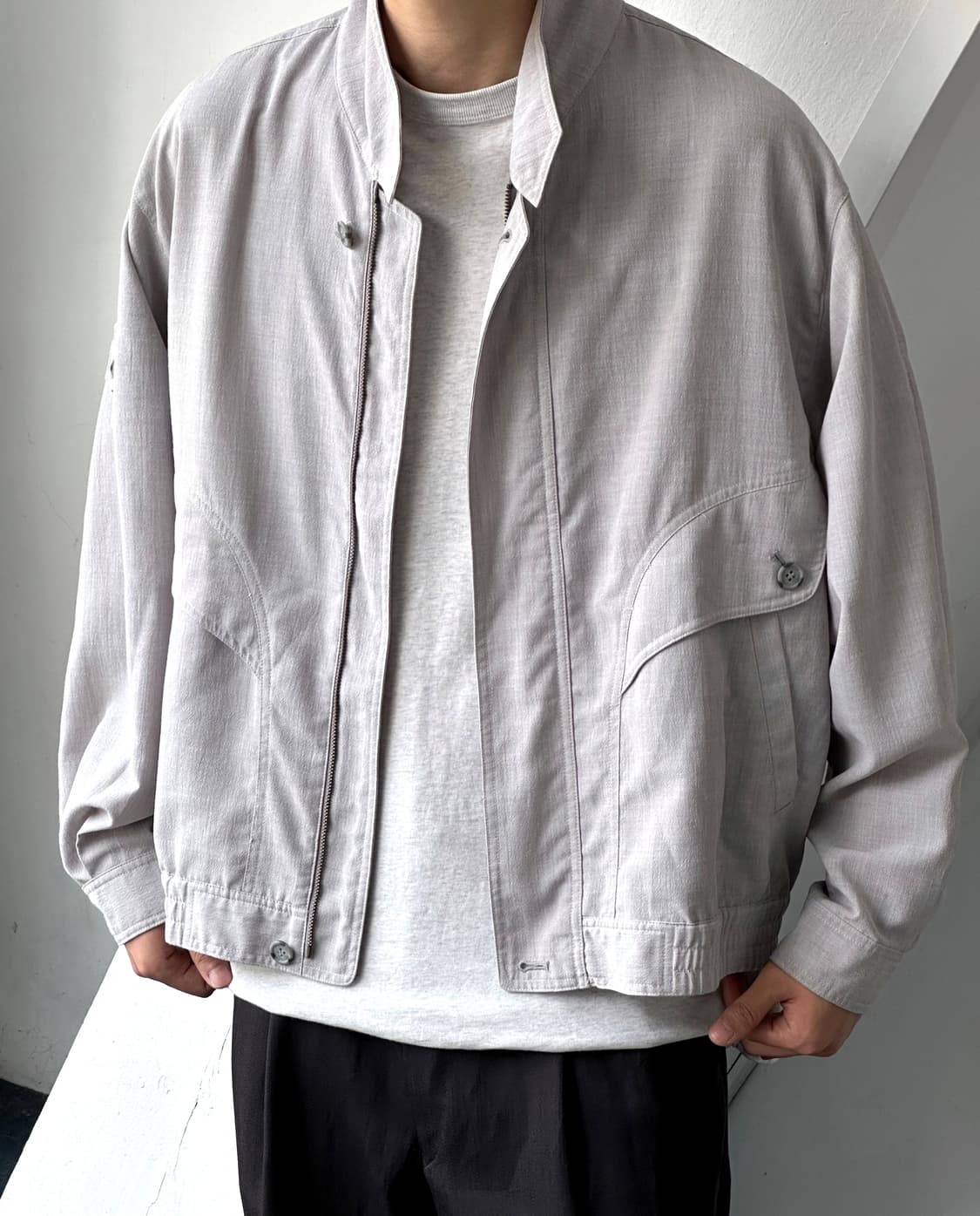 High count poly volume blouson 상품이미지7