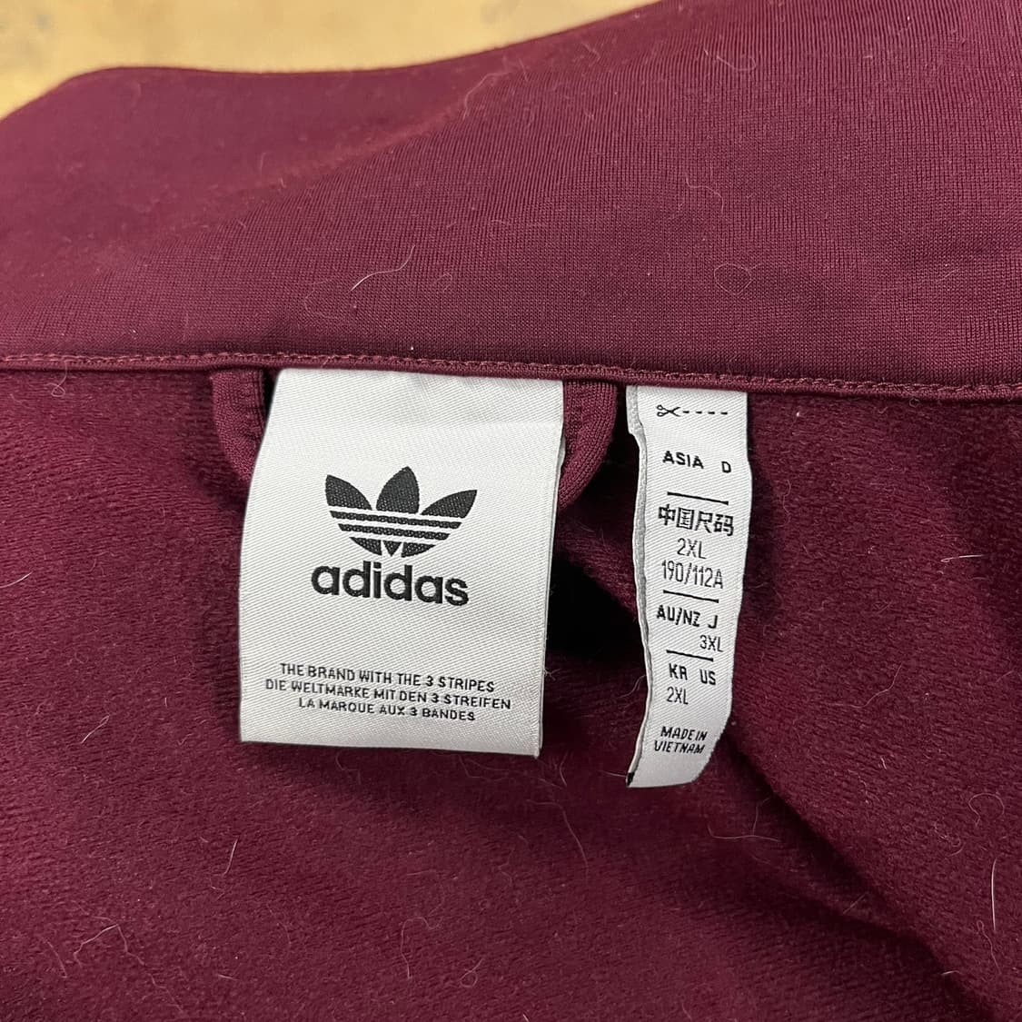 아디다스 파이어버드 버건디 져지 트랙탑 상품이미지5