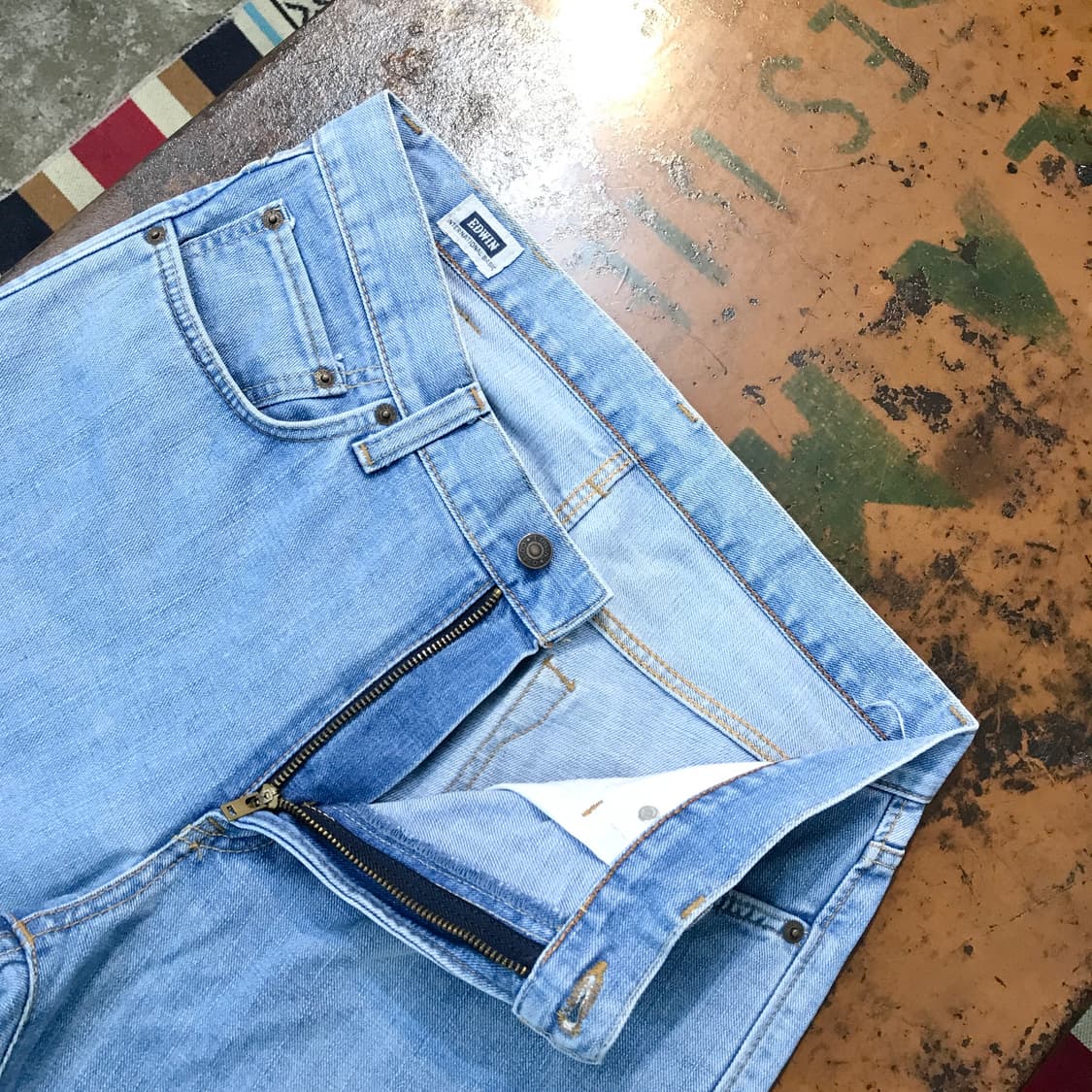 Japan 에드윈 403 연중청 데님 팬츠 허리 34 35  상품이미지5