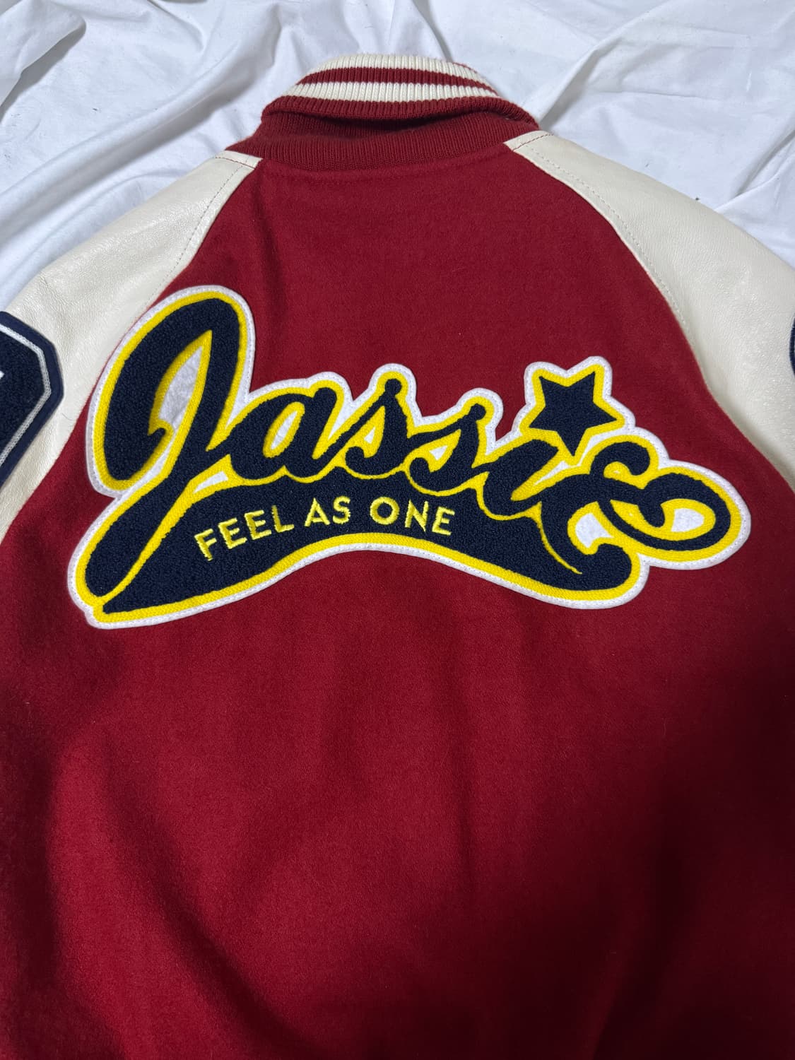 Jassie 돈피 울 자수 바시티 자켓 상품이미지3