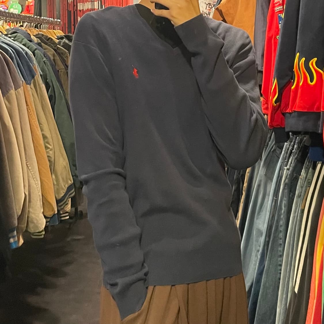 [IM] Polo 폴로랄프로렌  브이넥 네이비 긴팔니트 상품이미지4