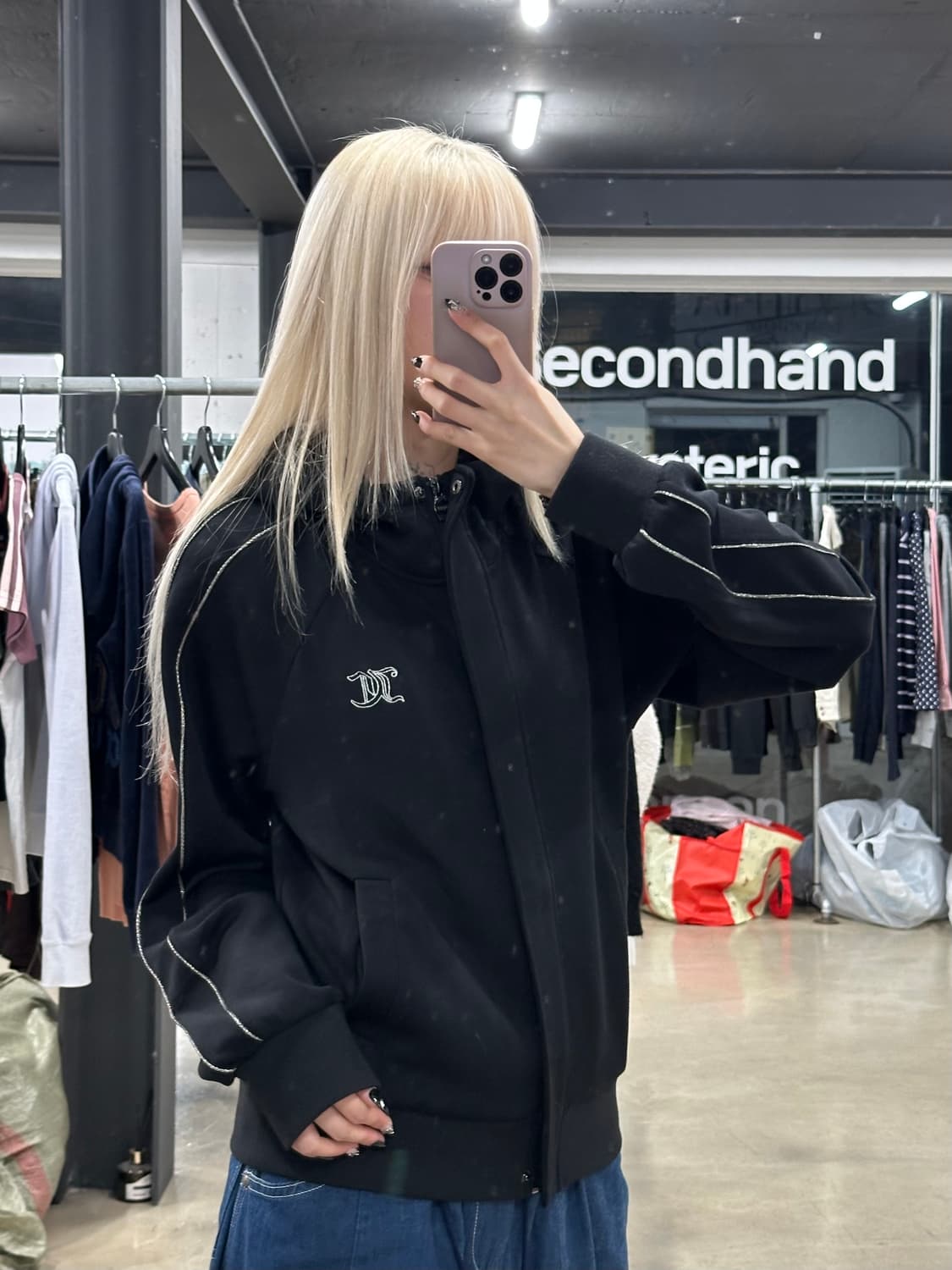 쥬시꾸뛰르 Juicy Couture 핫픽스 백큐빅 로고 후드 집업 재킷 상품이미지1