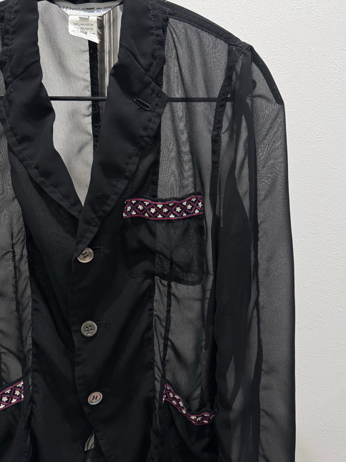 꼼데가르송 꼼꼼 x Jupe 씨스루 셔츠 자켓 상품이미지2