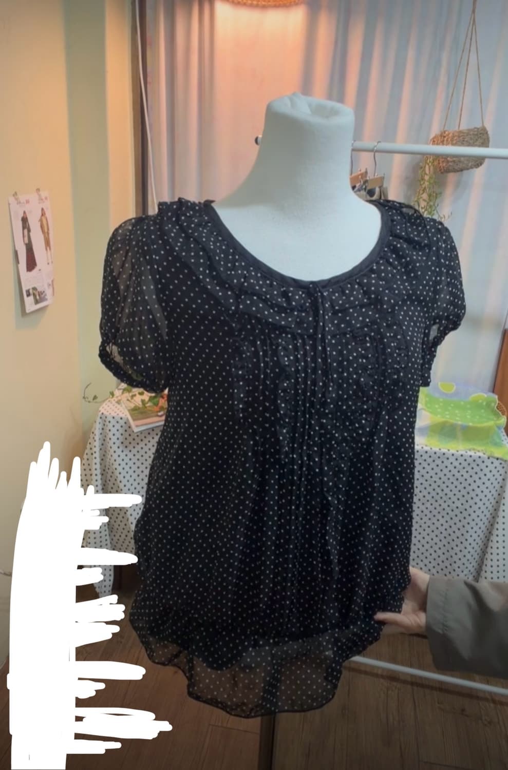 마루빈티지 도트 블라우스 카메빈티지모리노가토몽글빈티지카라하나빈티지스즈코 상품이미지1