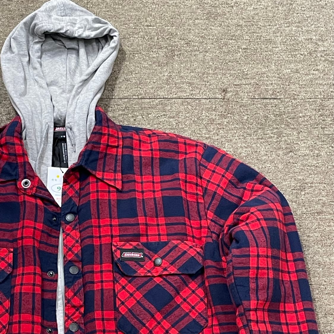 (L) Dickies 디키즈 체크 셔츠 후드 자켓 상품이미지2