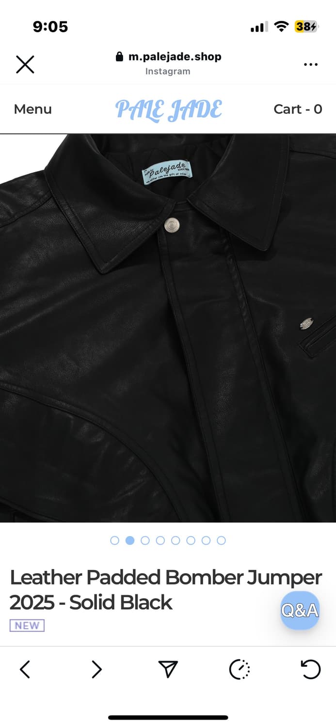 최종가지금만)페일제이드 레더 패디드 자켓 솔리드블랙2025 상품이미지2