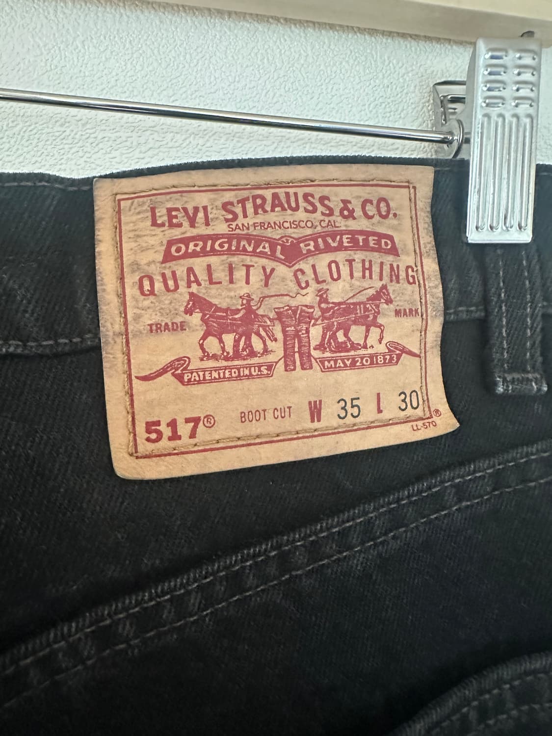 90s 빈티지 리바이스 517 블랙 35x30 상품이미지3