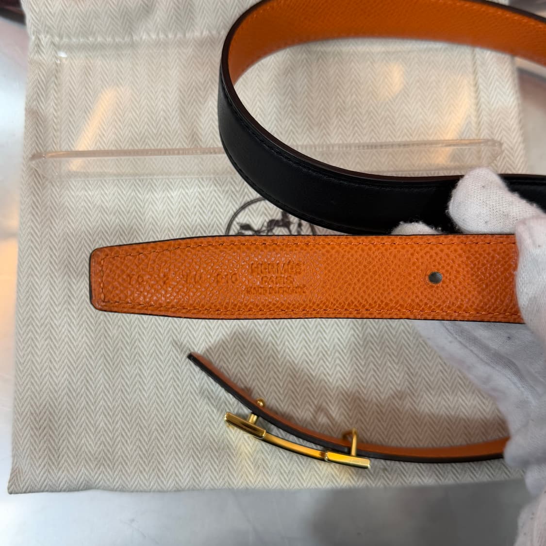 [리오브] 에르메스 콘스탄스 금장 미니 리버서블 투 톤 레더 벨트 상품이미지4