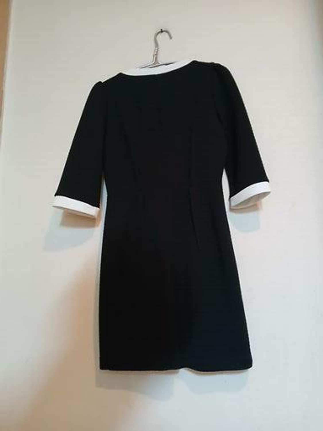 나롱쥐 배색 카라 지퍼 원피스 섹시 정장 홀복 캡 드레스 하객룩 데이트룩 상품이미지4