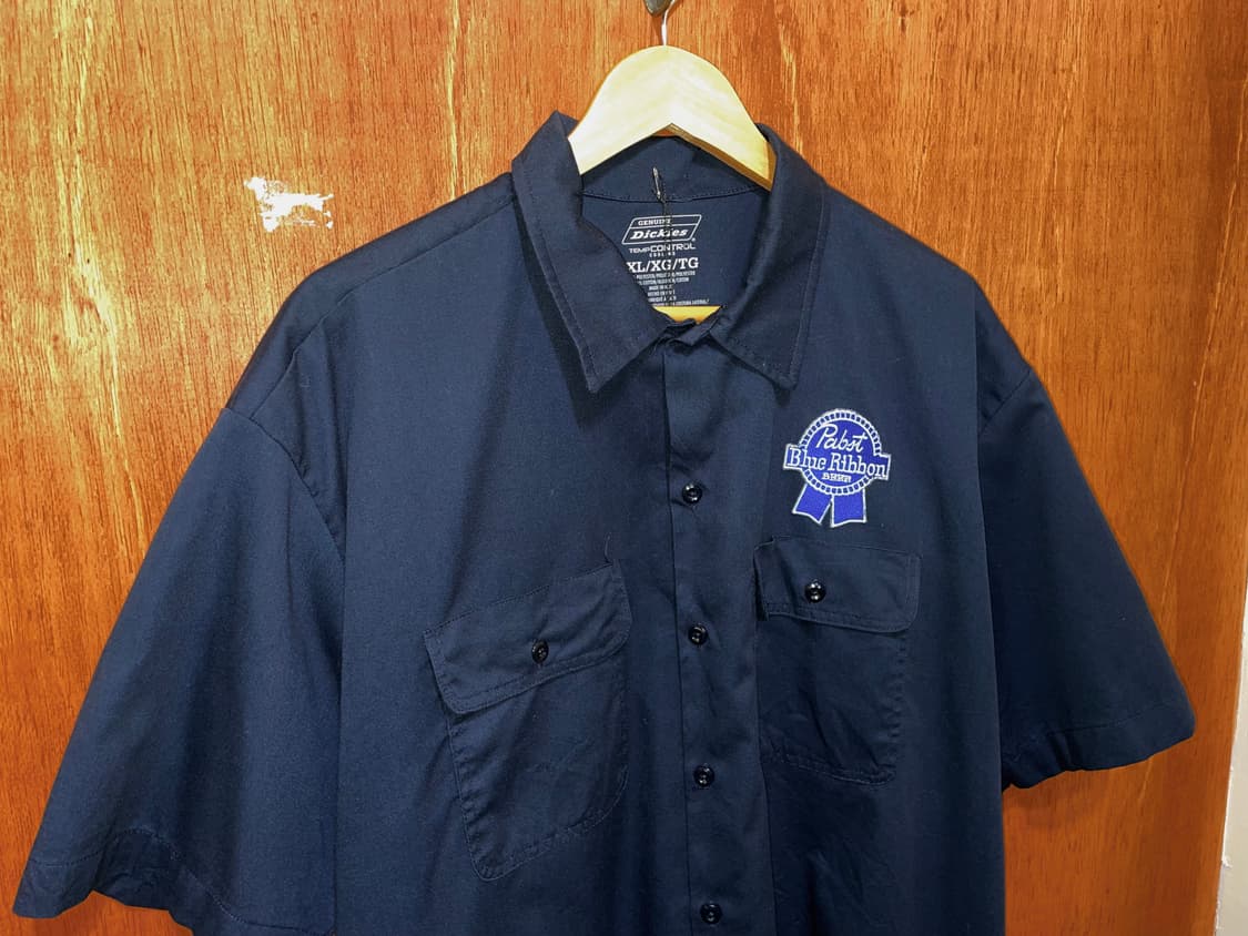 (XL) Dickies 디키즈 반팔 워크 셔츠 패치 네이비 상품이미지2