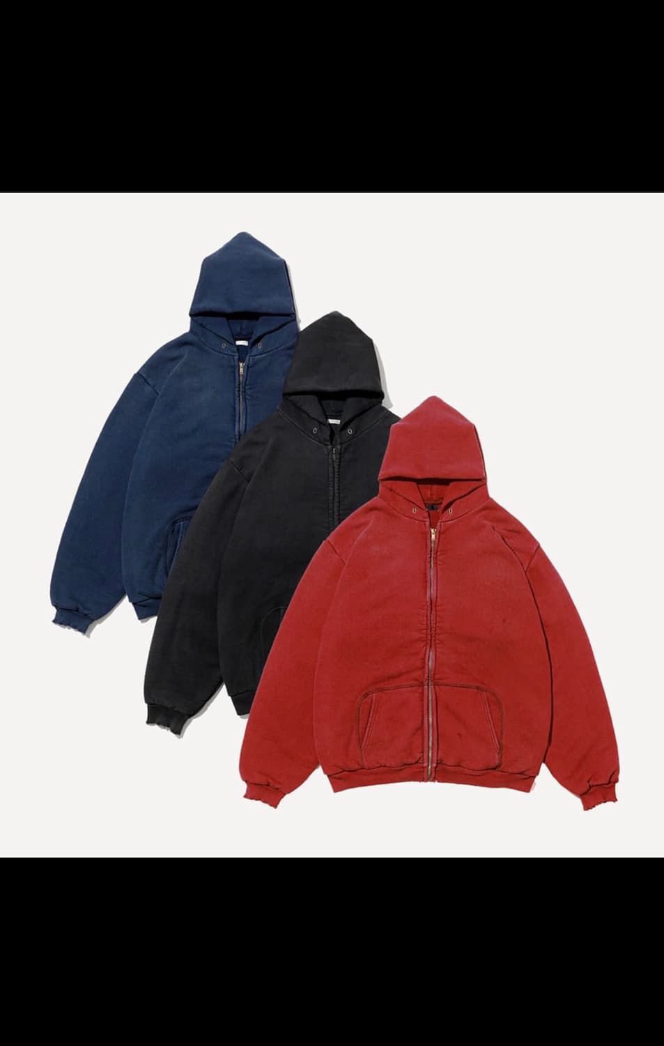 (교환) 아프레쎄 후드집업 블랙 상품이미지1