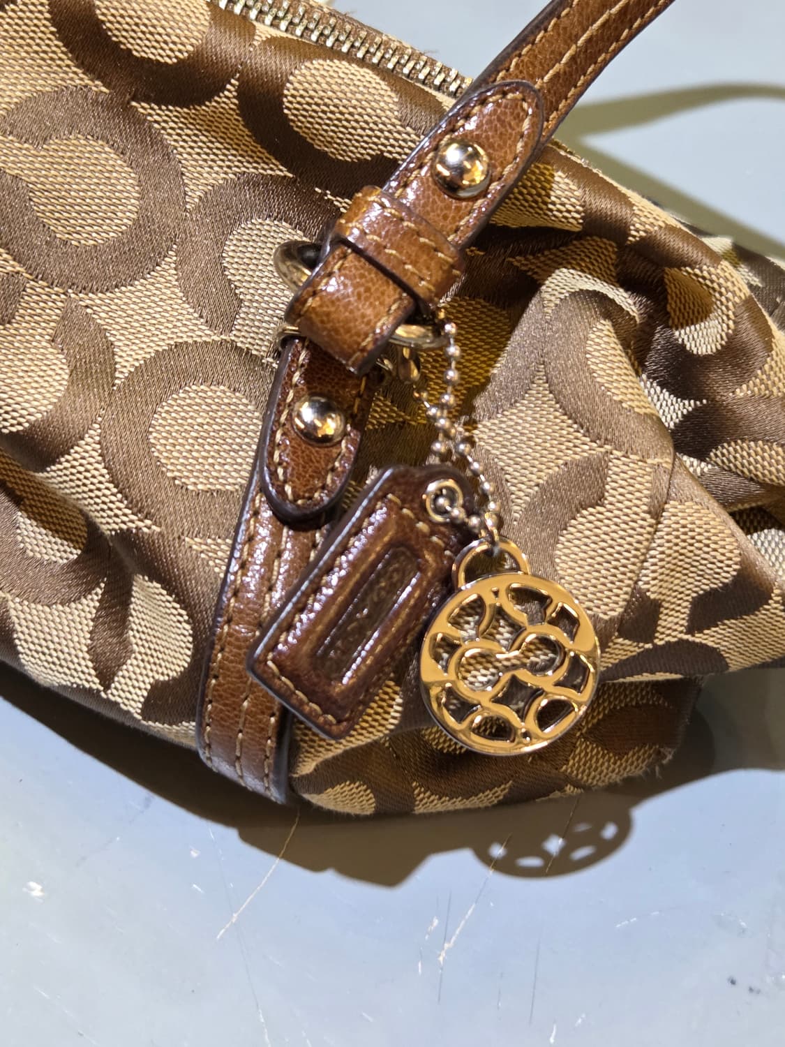 Coach 코치 패턴 브라운 토트백 숄더백 상품이미지4