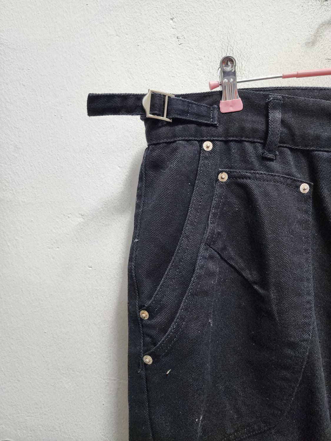 엑스톤즈 셔링 블랙 카고 흑청팬츠 상품이미지3