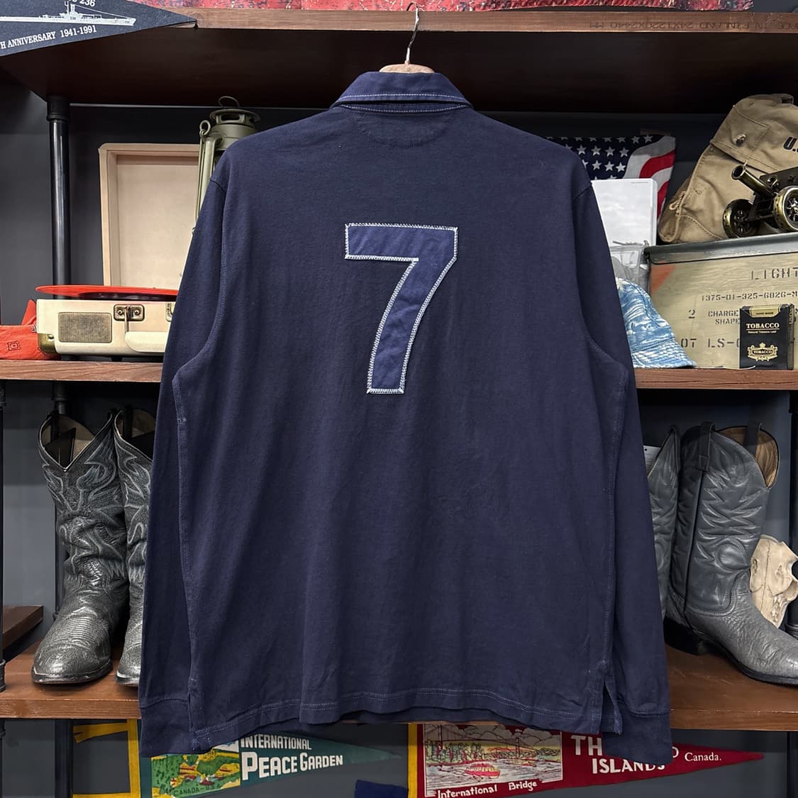 90s 폴로 랄프로렌 크레스트 클럽와펜 프레피 라이닝 럭비셔츠 N915 상품이미지2