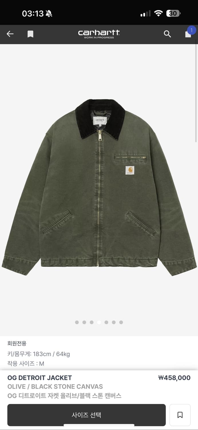 칼하트wip og 디트로이트 올리브(이번 25fw 시즌) 상품이미지1