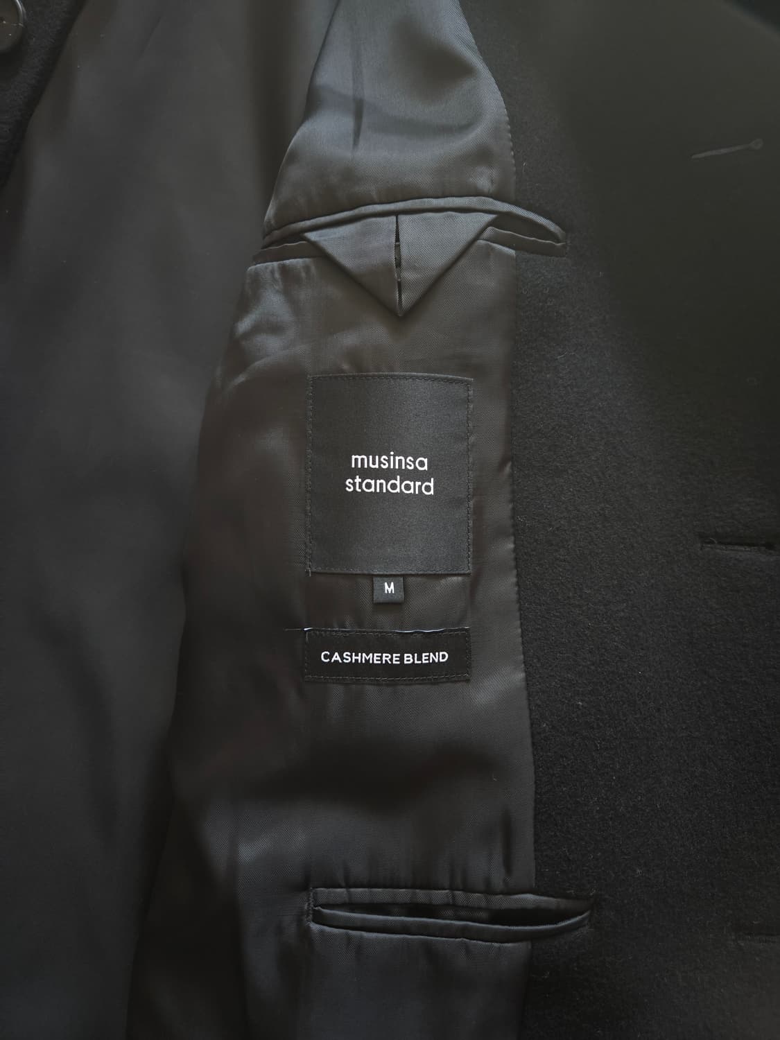 무탠다드X깡스타일리스트 캐시미어 블렌드 맥시 발마칸 코트 [블랙 / M] 상품이미지5