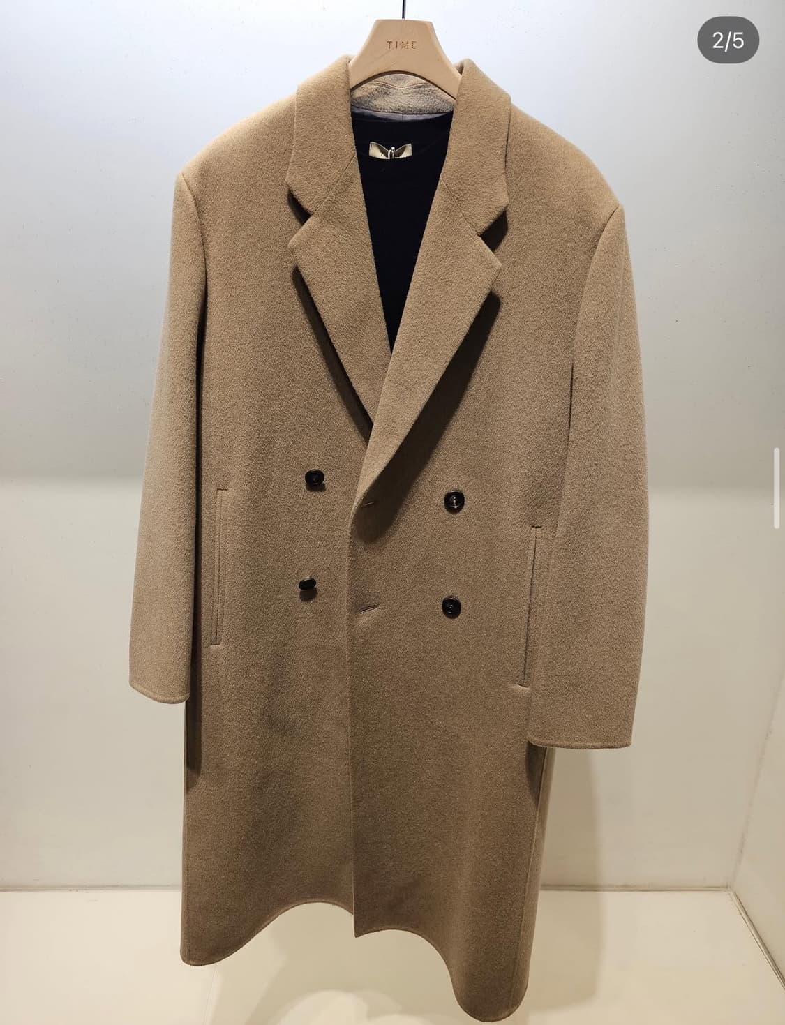 (새상품)타임 캐시미어 블렌드 백 슬릿 더블코트 95 사이즈 상품이미지1
