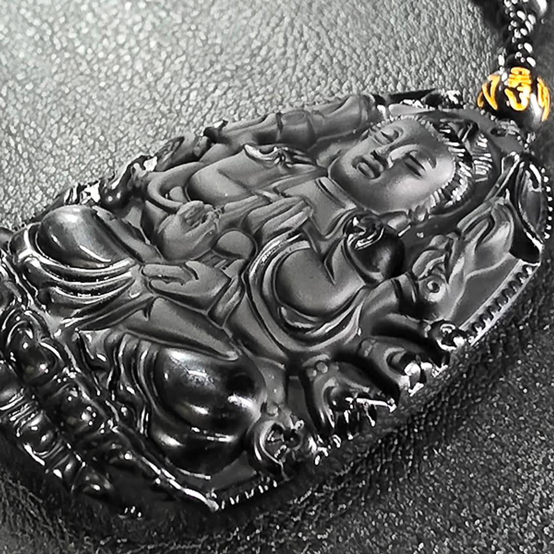 천수관음 흑요석 펜던트 불상 부처님 불교 남자 목걸이 상품이미지3