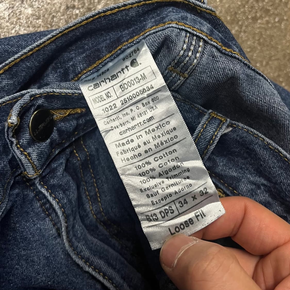 Carhartt 데님 카펜터 팬츠 (34“) 상품이미지5