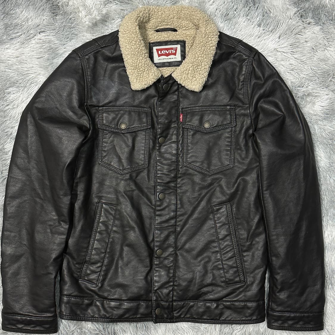 리바이스 양털 트러커 가죽자켓 s 상품이미지1