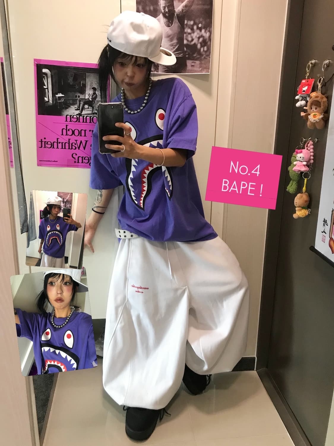 Bape Shark Big Printing Purple T-shirt 상품이미지1