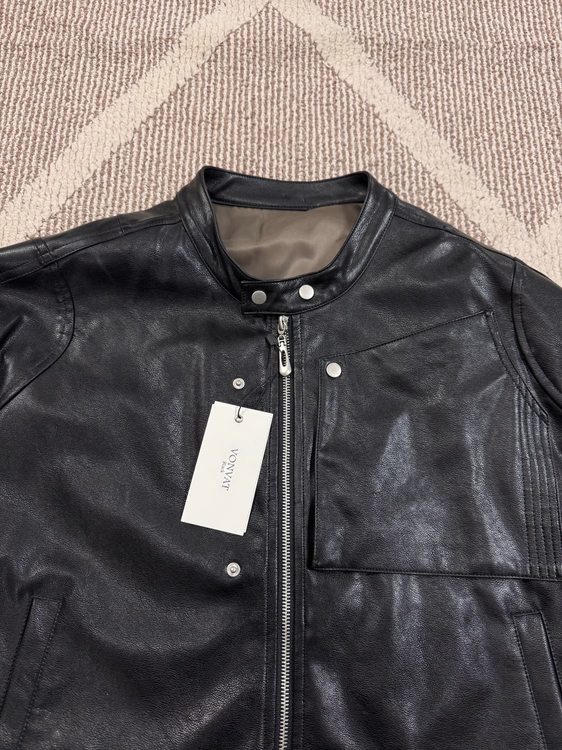 [새제품/3] 본바트 바이커 레더 자켓 - 블랙 상품이미지4