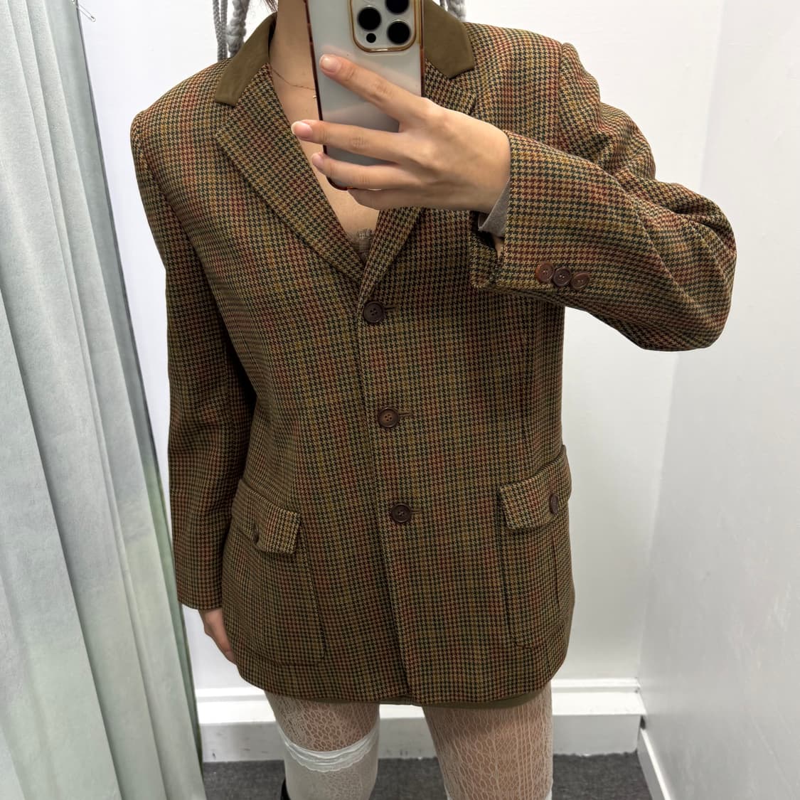 닥스 브라운 체크 모자켓 상품이미지2