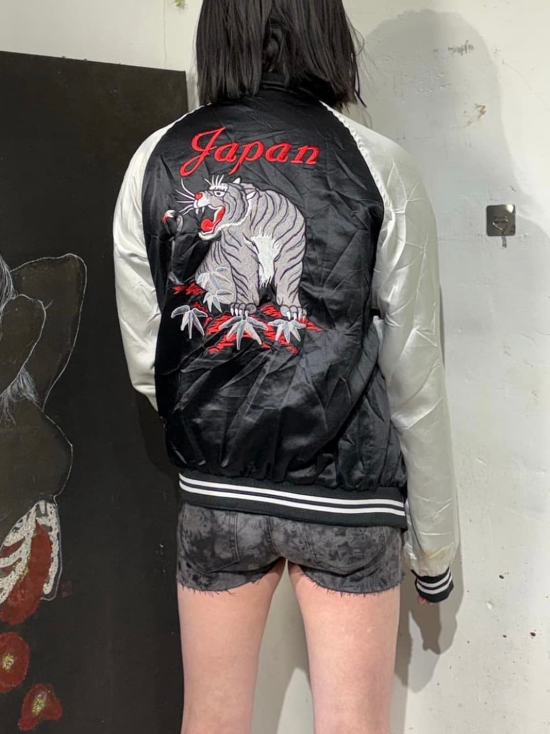 일본빈티지 오리엔탈 호랑이 자수 스카잔 빈티지 스카쟌 자켓 상품이미지1