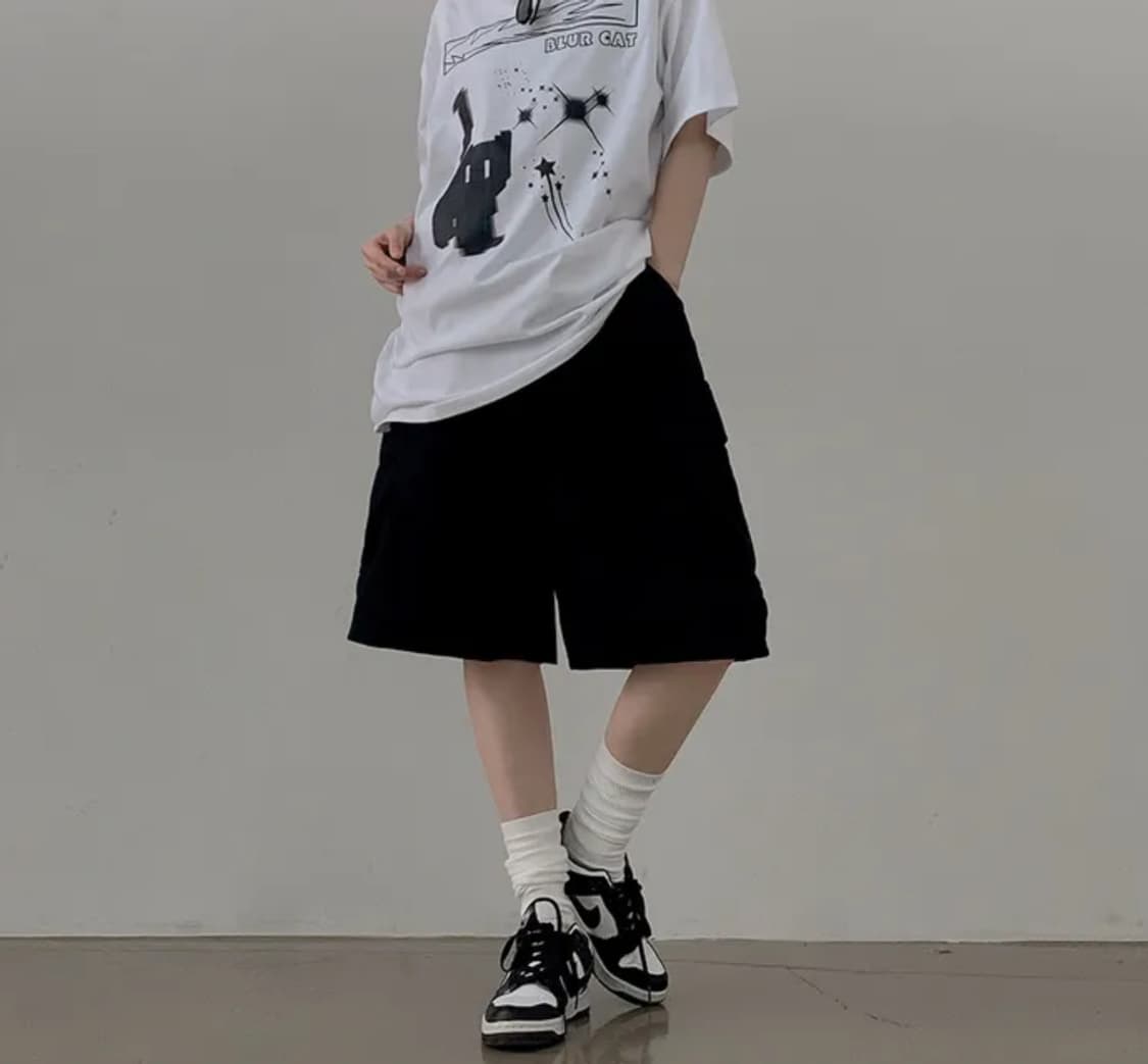 블랙 버뮤다 트레이닝팬츠 상품이미지1