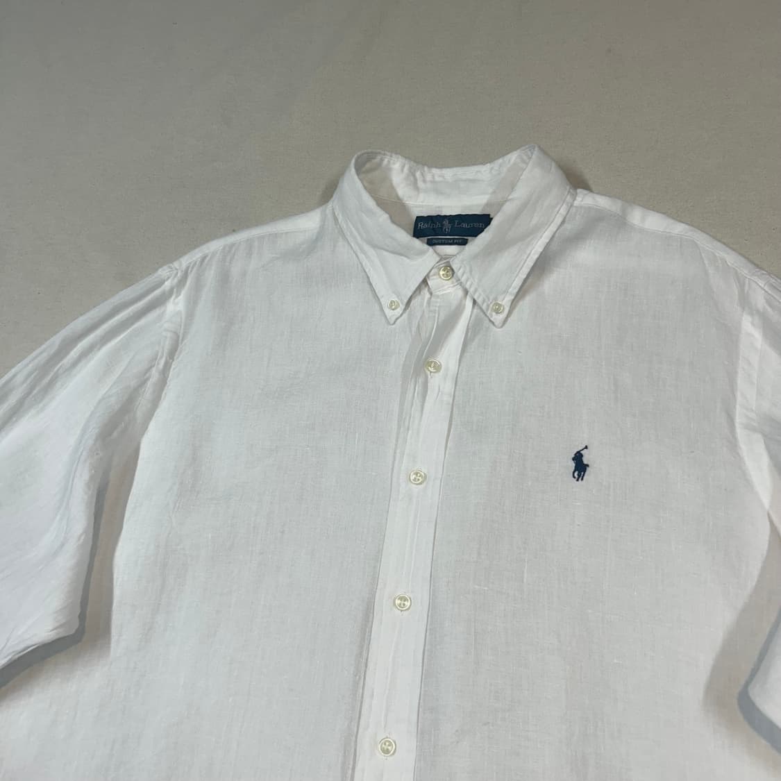 XXL) 폴로 랄프로렌 커스텀핏 화이트 린넨 셔츠 상품이미지3