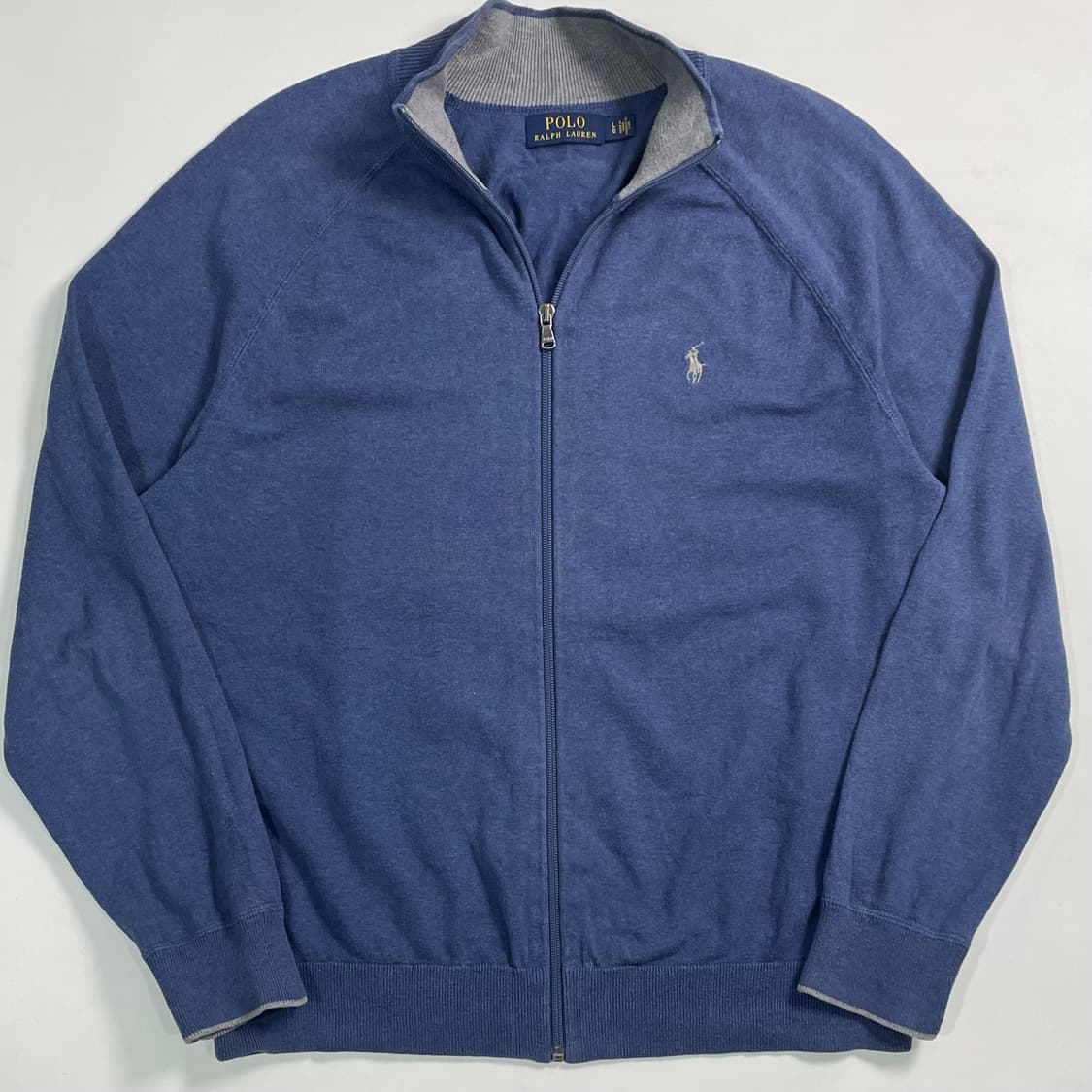 폴로 랄프로렌 블루 코튼 니트집업 상품이미지1