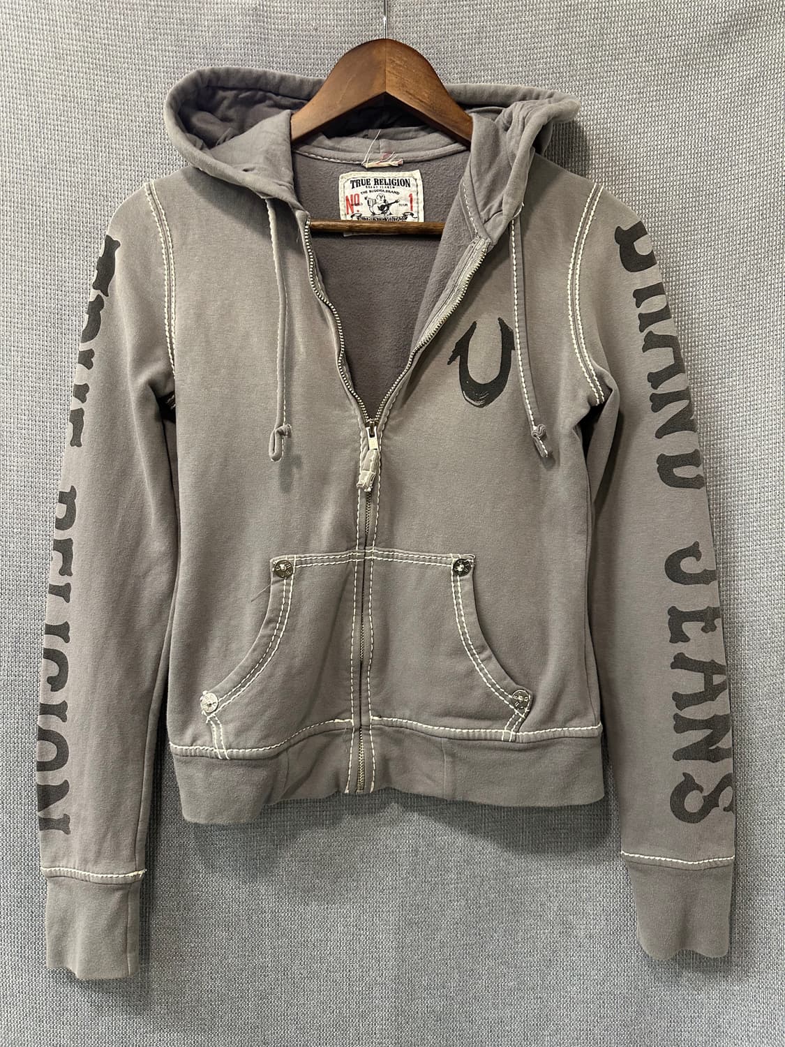 트루릴리전 True Religion 그레이 집업 후디 상품이미지1