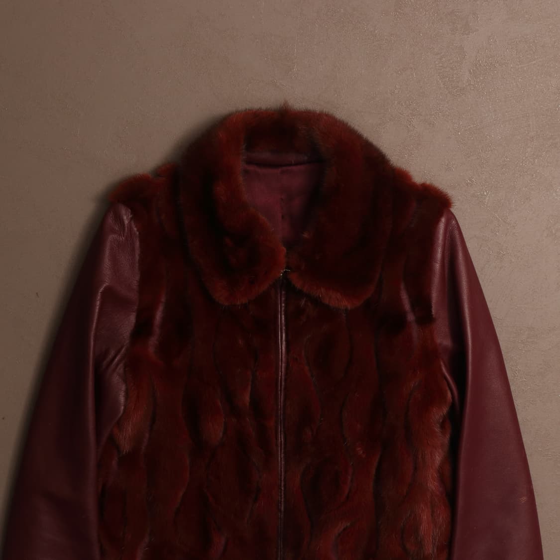 빈티지 레더 밍크 퍼 집업자켓 펑크 A1349 상품이미지2