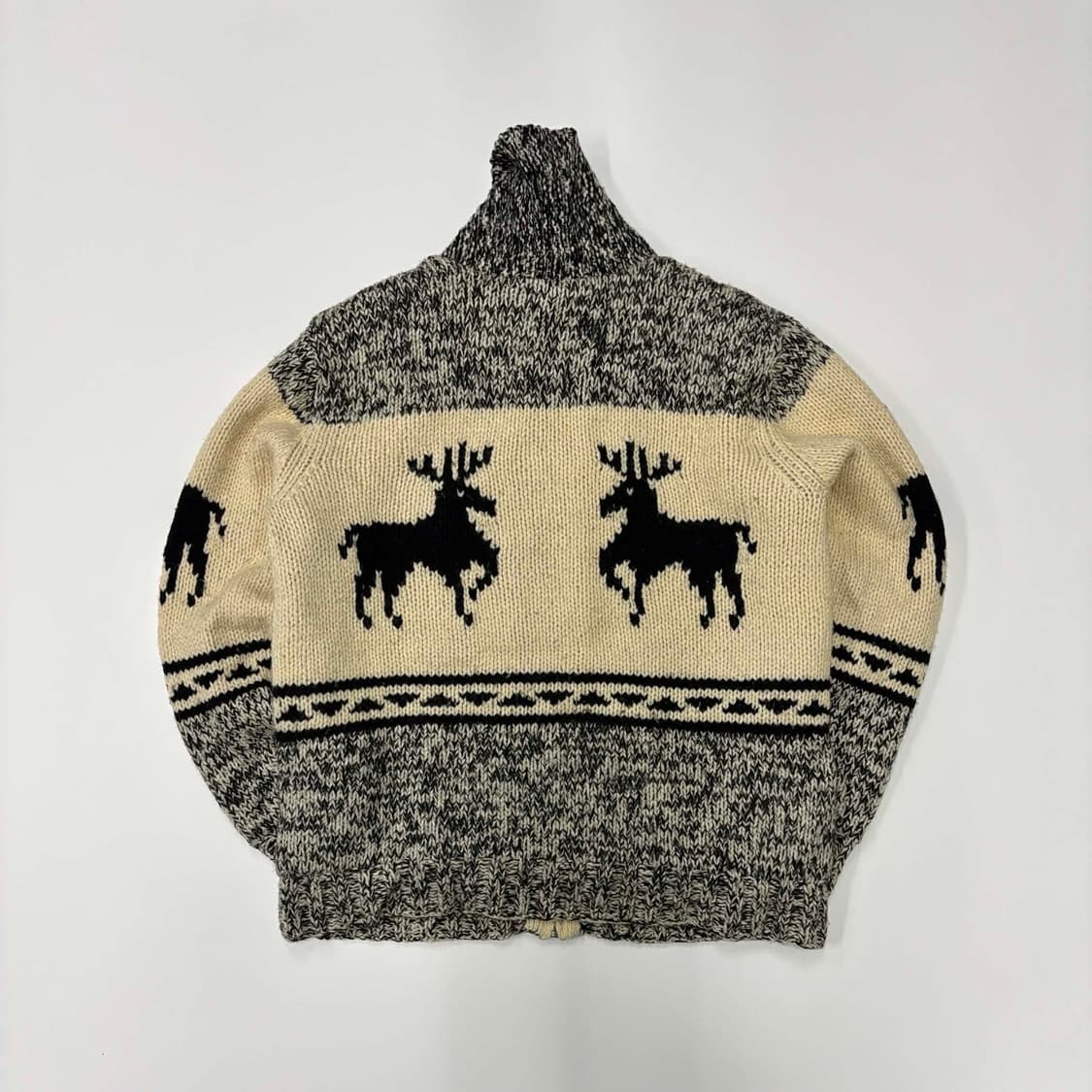 일본빈티지 노르딕 울 니트 집업(L) 상품이미지3