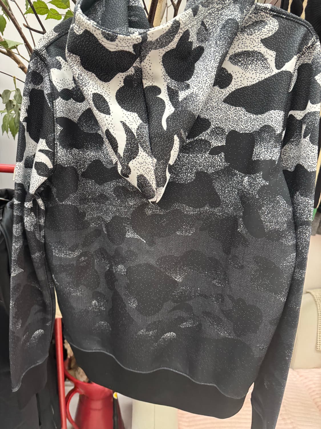 BAPE 베이프 블랙 그레이 카모 로고 후디 상품이미지5