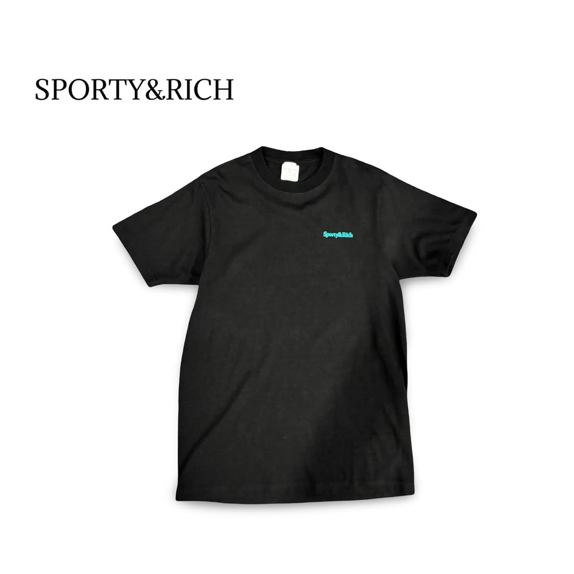 (90)Sporty & Rich 반팔 티셔츠 블랙 상품이미지1